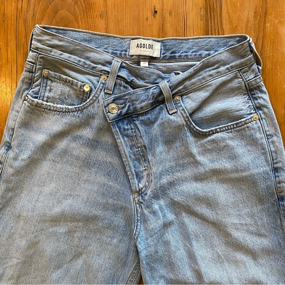 AGOLDE Aritzia Criss Cross Denim Jeans, Size 27 - Picture 3 of 5